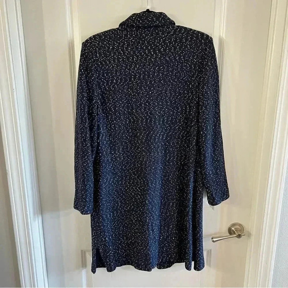 188 St. John Couture Blue and White Speckled Zip up Coat - Picture 6 of 6